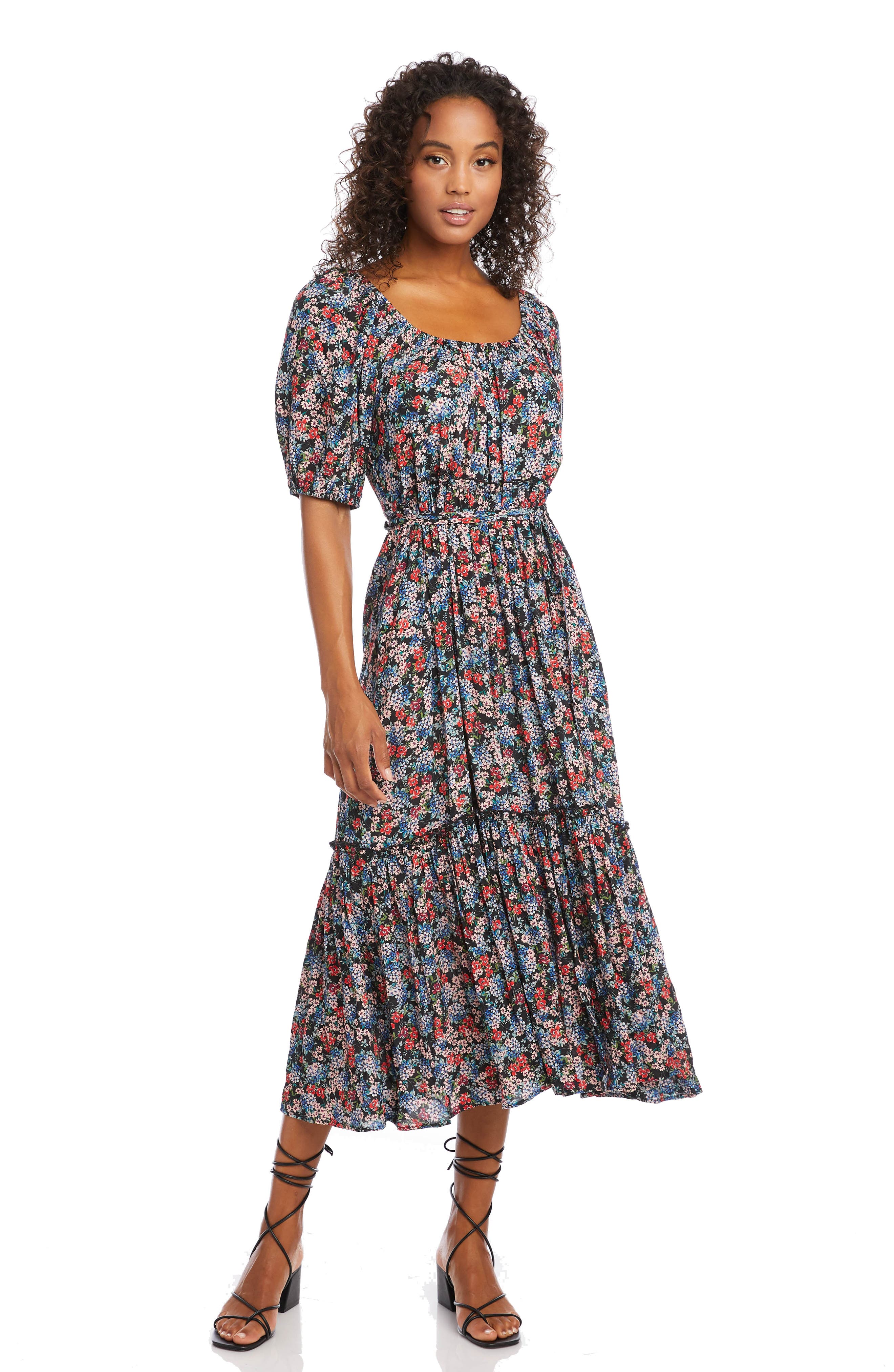 Karen Kane Floral Print Puff Sleeve 