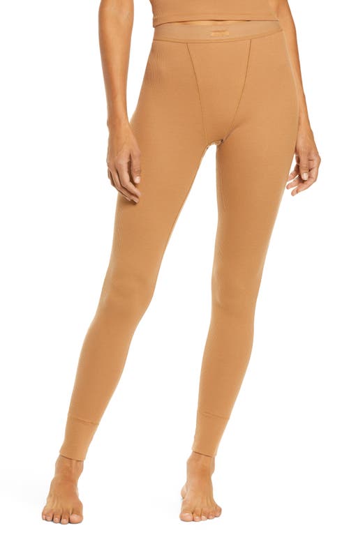 Skims Ribbed High-Rise Stretch Cotton Leggings