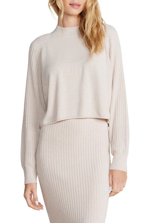 barefoot dreams CozyChic Ultra Lite Mock Neck Crop Sweatshirt at Nordstrom,