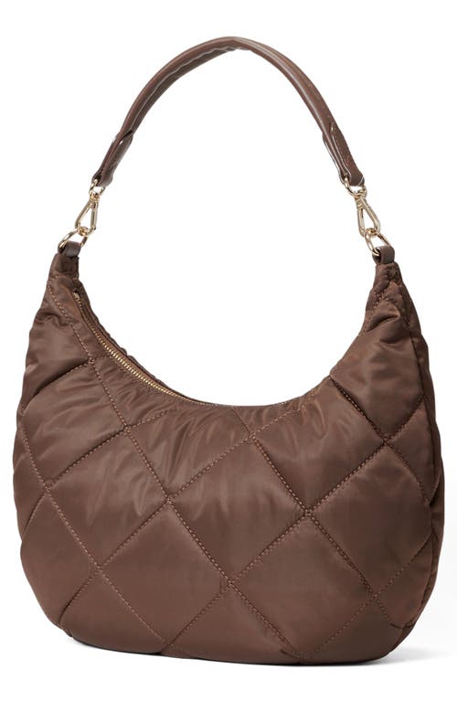 Shop Mz Wallace Bowery Quilted Shoulder Bag In Walnut