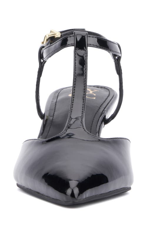 New York And Company Vina T-strap Pump In Black Patent