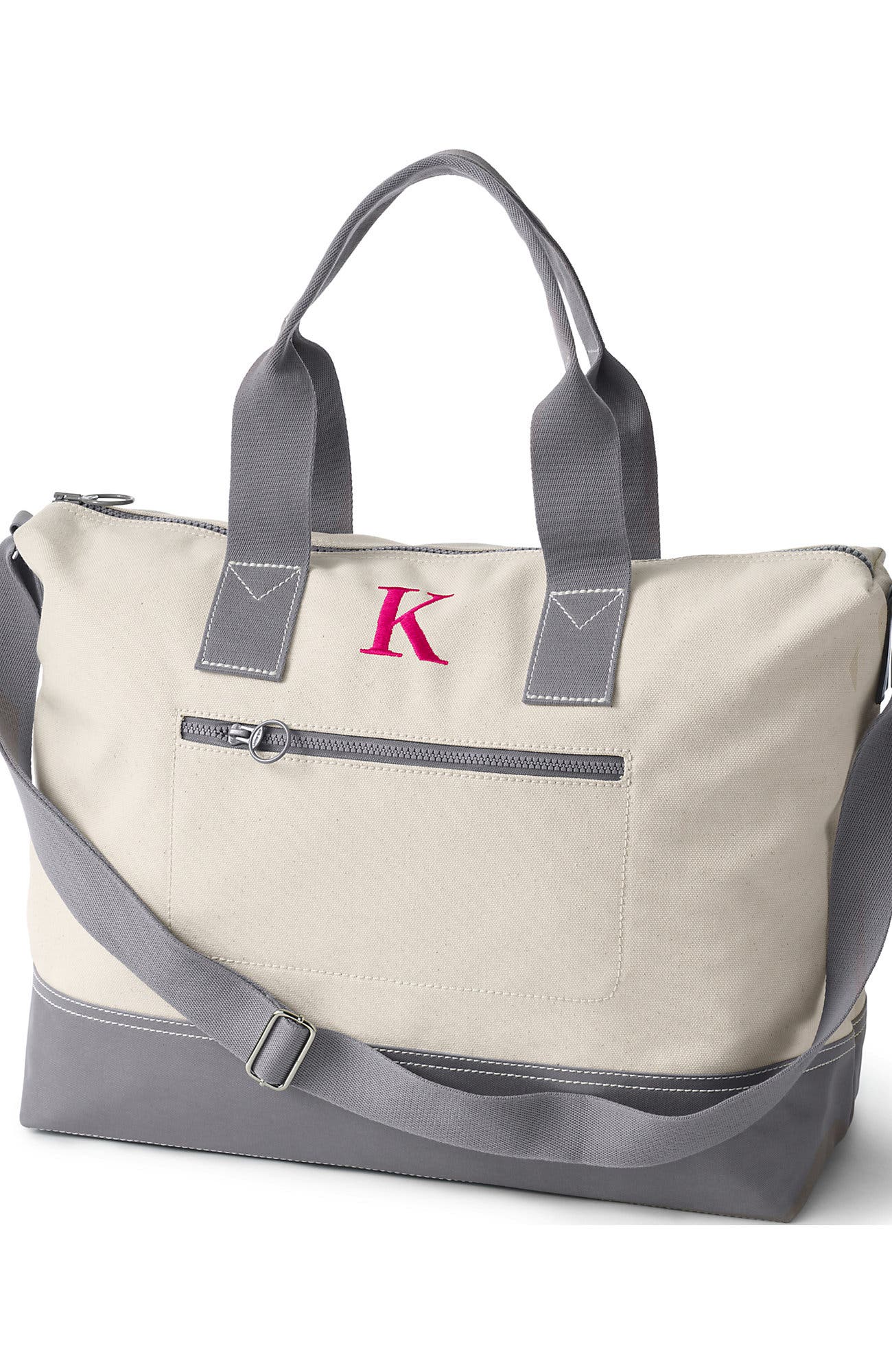 Lands' End Canvas Weekender Duffle Bag In White