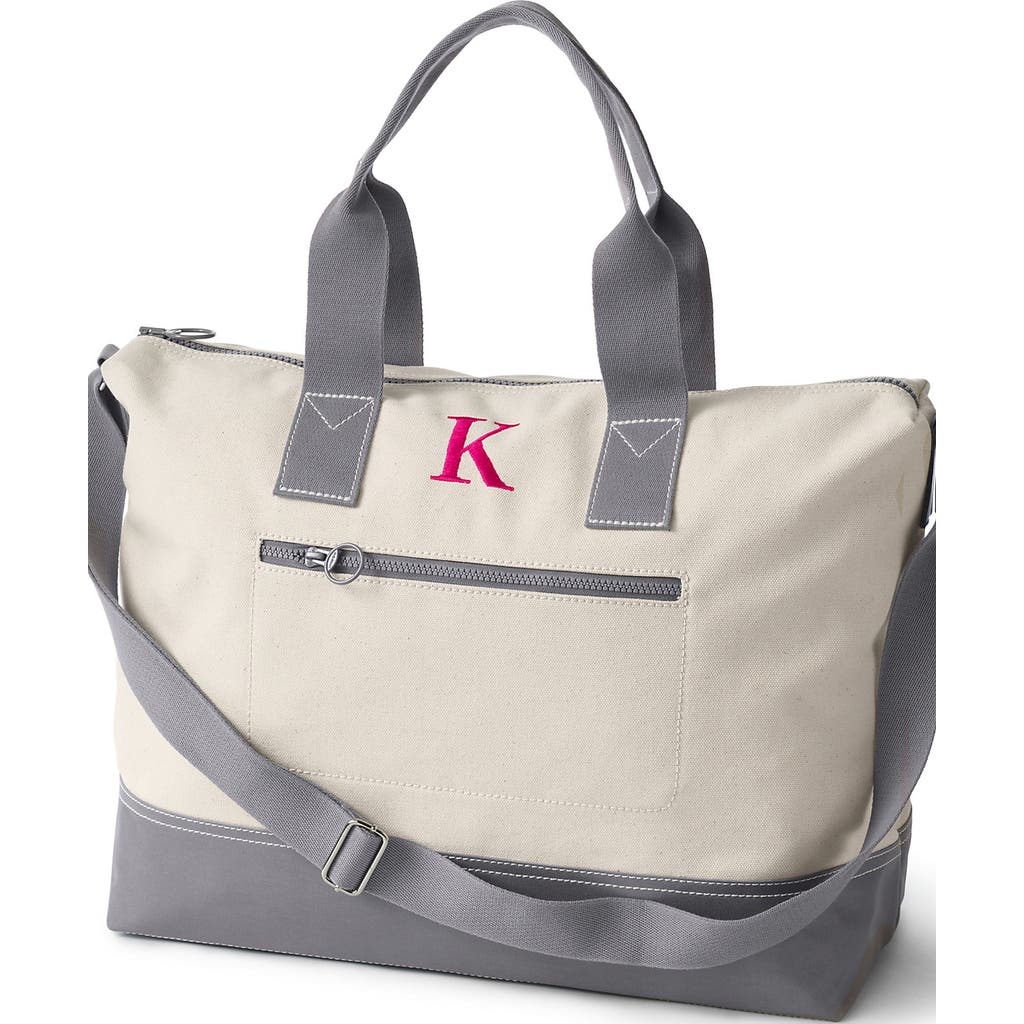 Lands' End Canvas Weekender Duffle Bag In White
