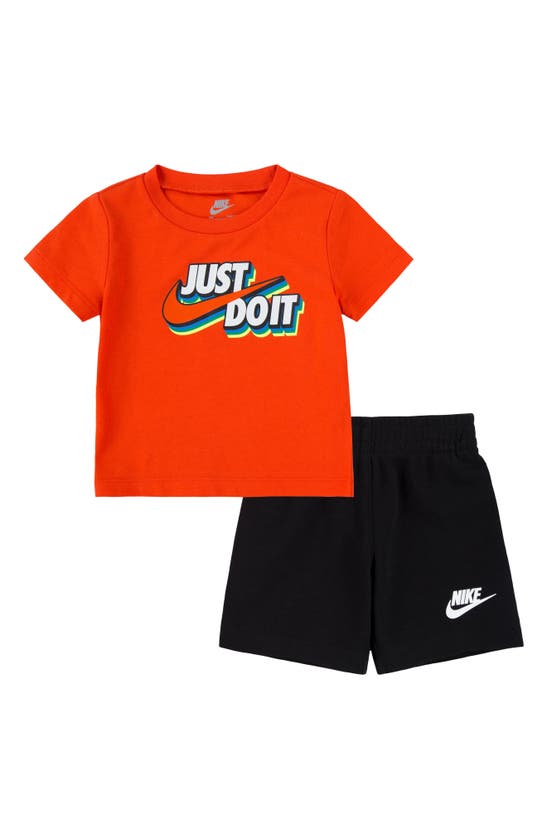 Shop Nike Just Do It Graphic T-shirt & Sweat Shorts Set In Black
