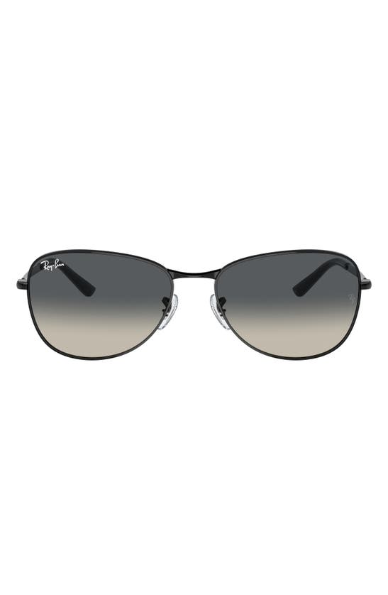 Shop Ray Ban Ray-ban 56mm Gradient Pilot Sunglasses In Black