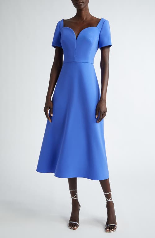 Carolina Herrera Sweetheart Neck Crepe Midi Dress Delphinium at Nordstrom,