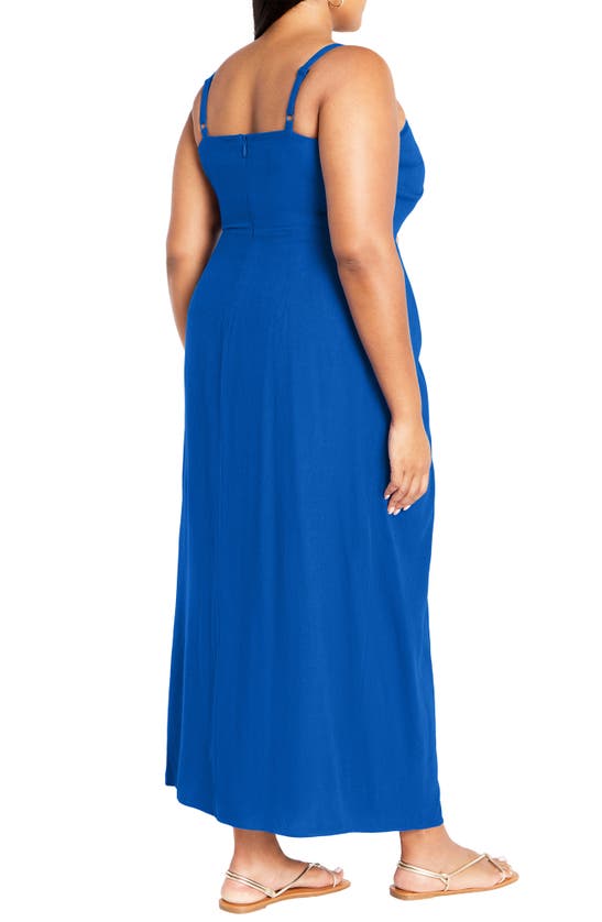 Shop City Chic April Cutout Draped Maxi Dress In Oly Blue