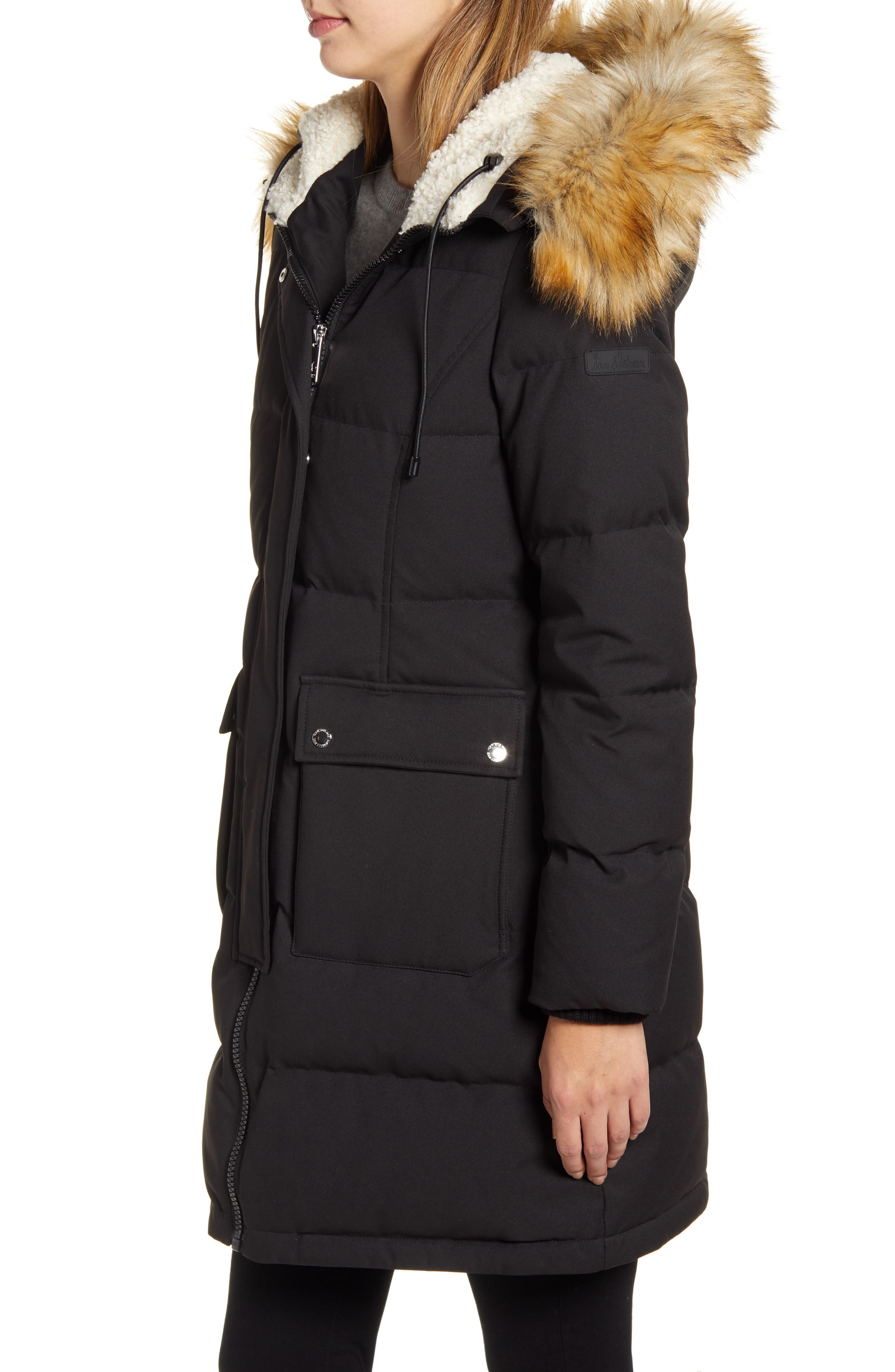 Sam Edelman | Down & Feather Puffer Coat with Faux Fur Trim | Nordstrom ...