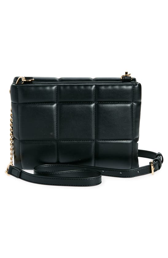 Shop Love Moschino Cushion Quilt Faux Leather Crossbody Bag In Black