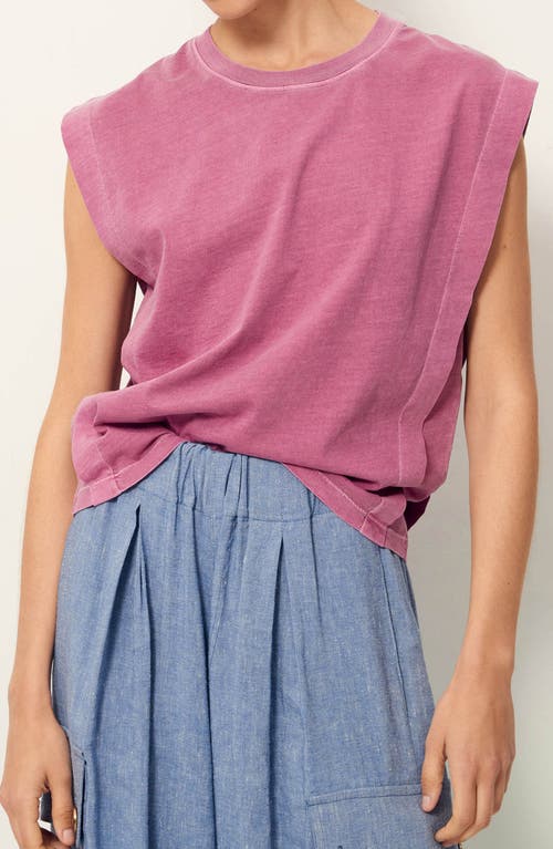 Sessun Sessùn Orlando Pleat Shoulder Sleeveless T-shirt In Pink