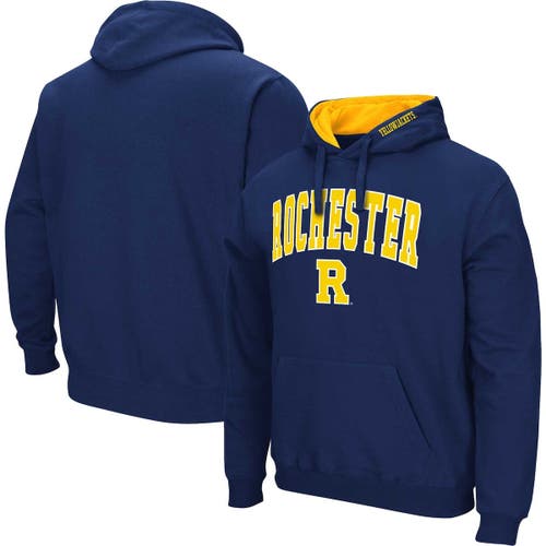 Men's Colosseum Navy Rochester Yellow Jackets Arch & Logo Pullover Hoodie