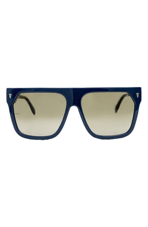 Shop Mita Sustainable Eyewear 59mm Square Sunglasses In Shiny Blue/shiny Demi
