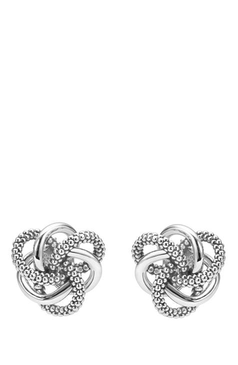 Love Knot Sterling Silver Stud Earrings