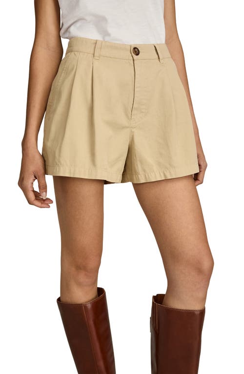 Shop Lucky Brand Wide Leg Cotton Twill Shorts In Dark Khaki