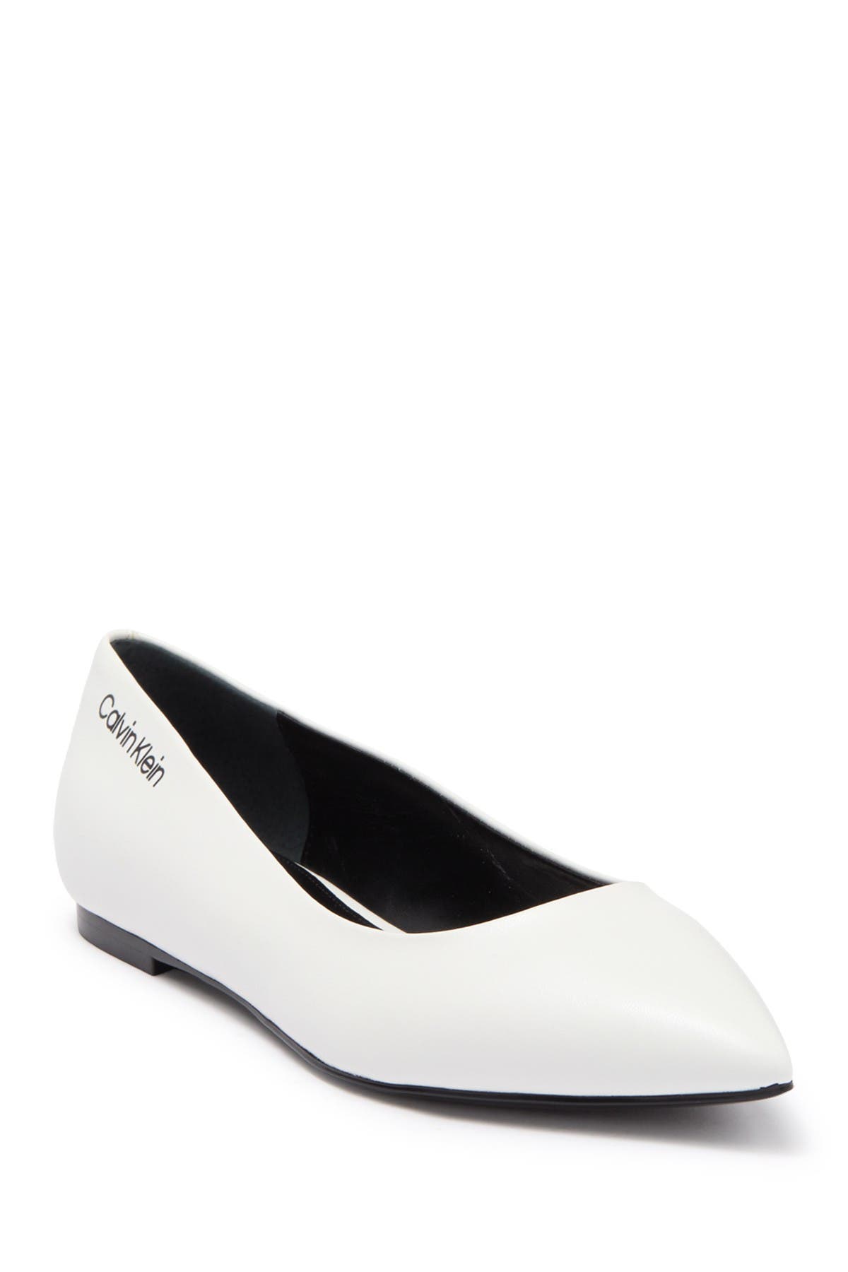 Calvin Klein Aliyah Pointed Toe Flat In Open White10