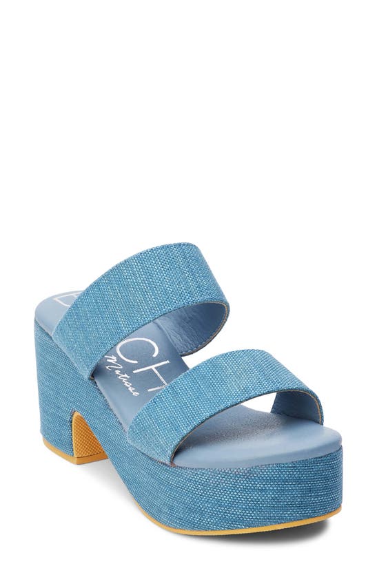 Shop Coconuts By Matisse Ocean Ave Espadrille Platform Slide Sandal In Denim