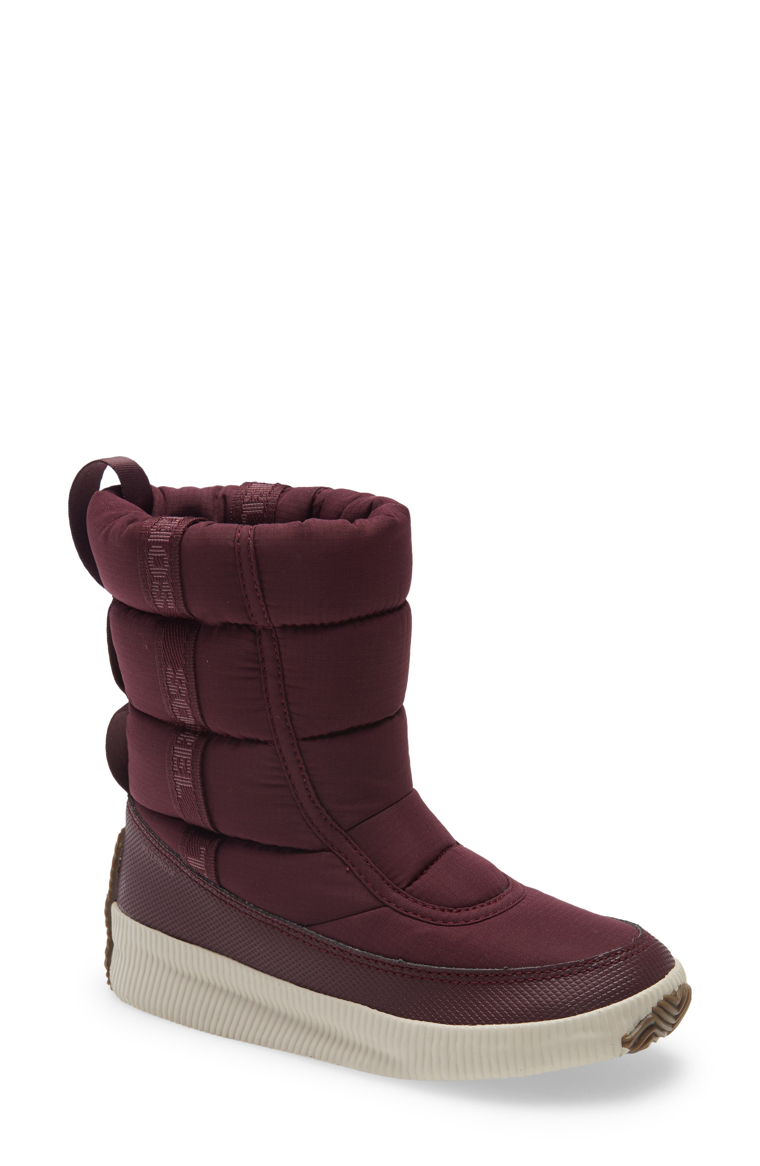 Sorel Out 'n About Puffy Waterproof Snow Boot In Epic Plum