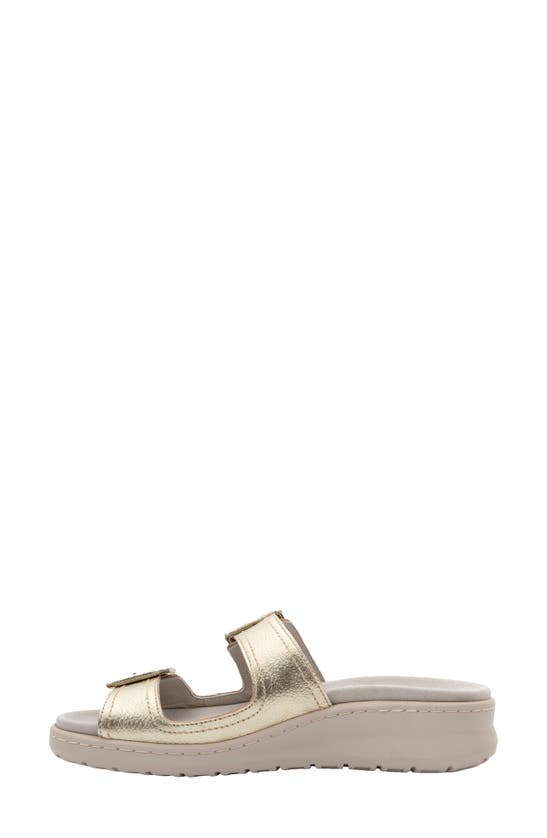 David Tate Frenchy Double Band Slide Sandal In Platinum