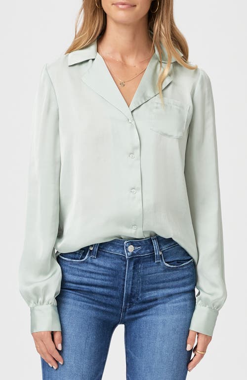 PAIGE Capriana Satin Shirt Dusty Sage at Nordstrom,