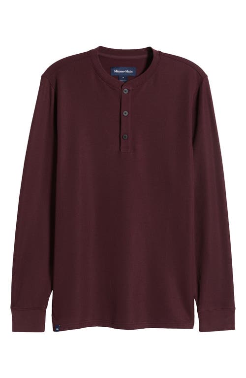Mizzen + Main Mizzen+main Henderson Long Sleeve Performance Henley In Wine Solid