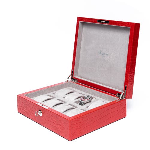 Shop Rapport London Brompton Eight Watch Box In Red