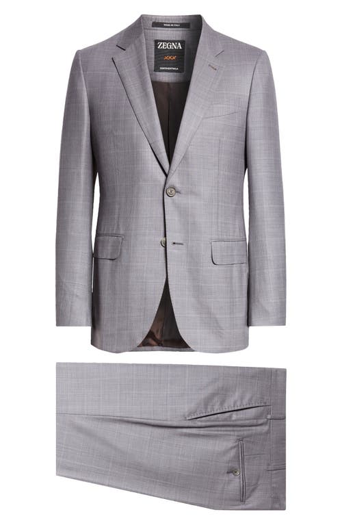 Zegna Men's Prince Of Wales Centoventimila Wool Suit In Light Grey
