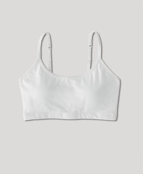 Pact Organic Cotton Everyday Strappy Scoop Bralette In White