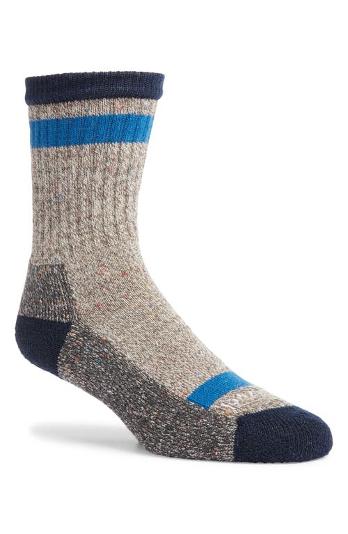 Shop Smartwool Everyday Cozy Larimer Wool Blend Crew Socks In Taupe-natural Marl