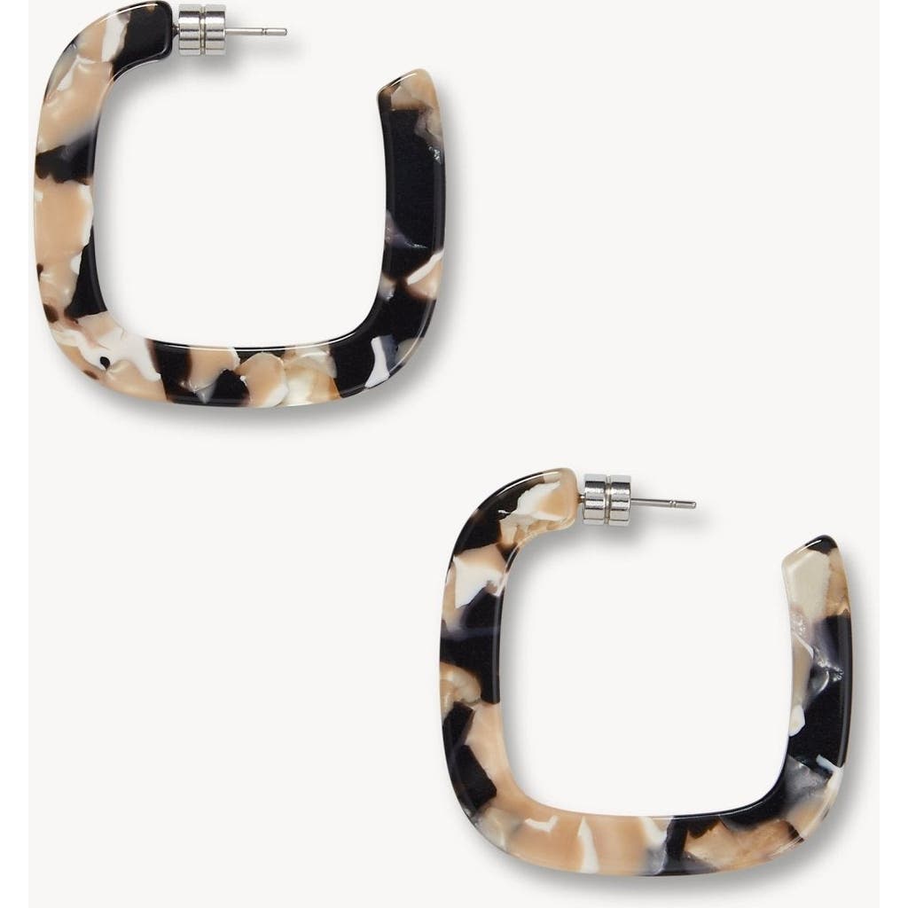 Machete Midi Square Hoops In Abalone