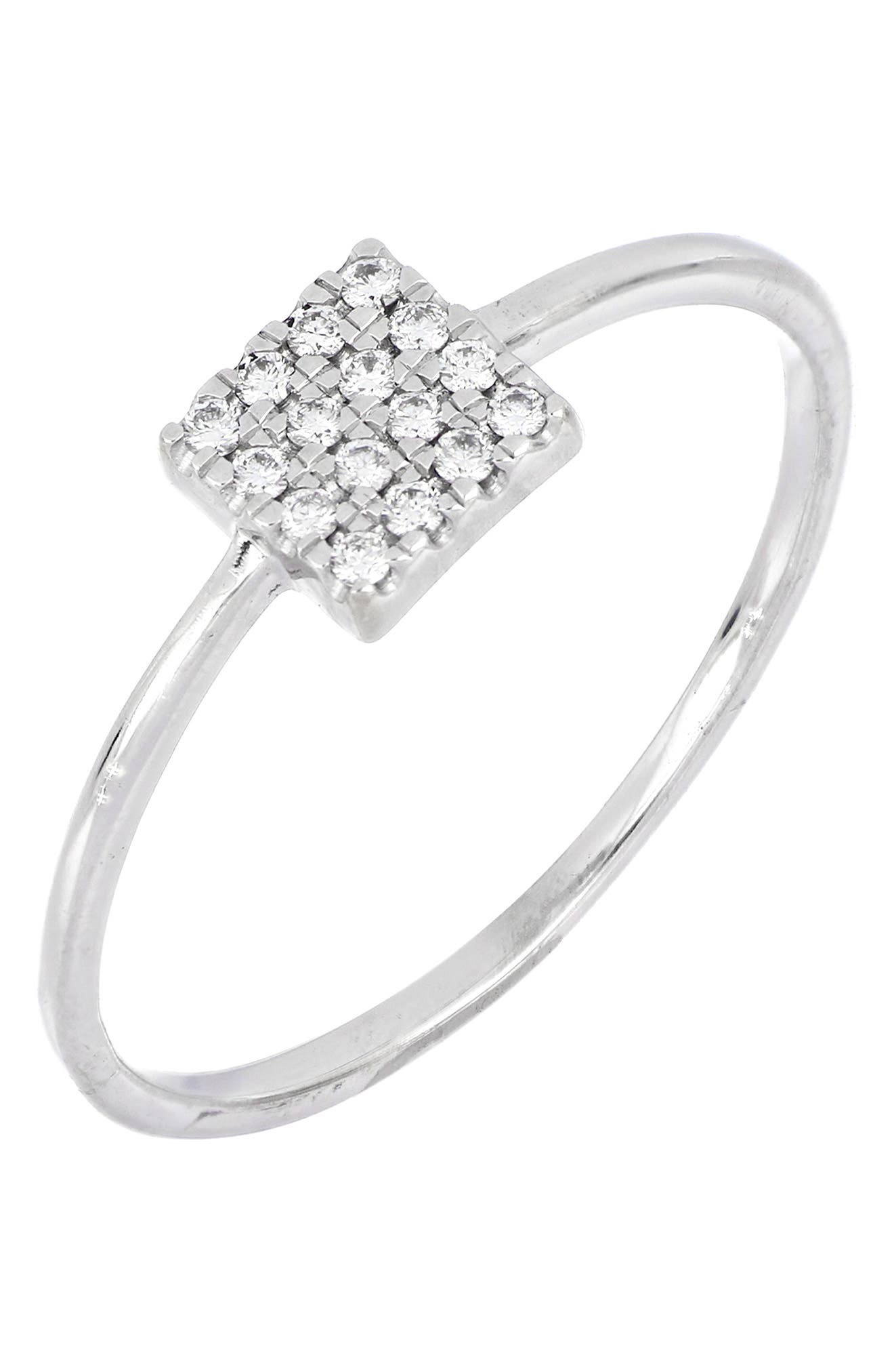 pave diamond square ring