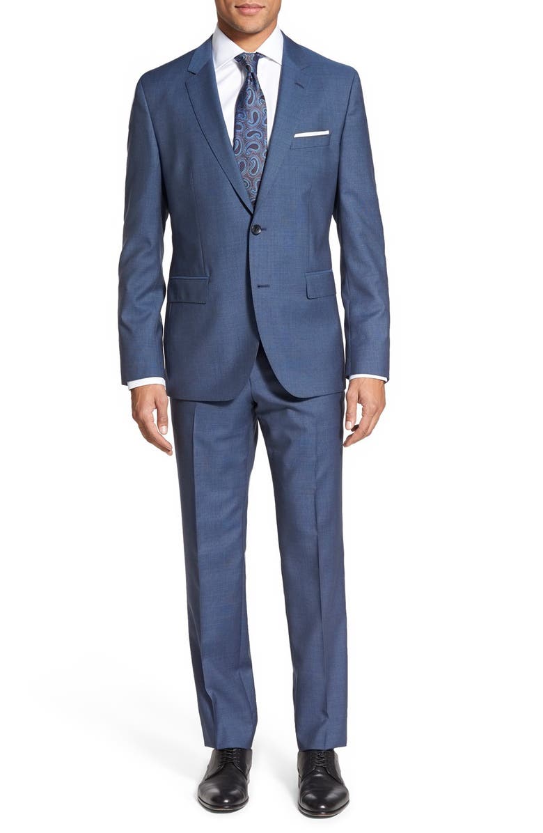 BOSS 'Johnstons/Lenon' Trim Fit Solid Wool Suit | Nordstrom
