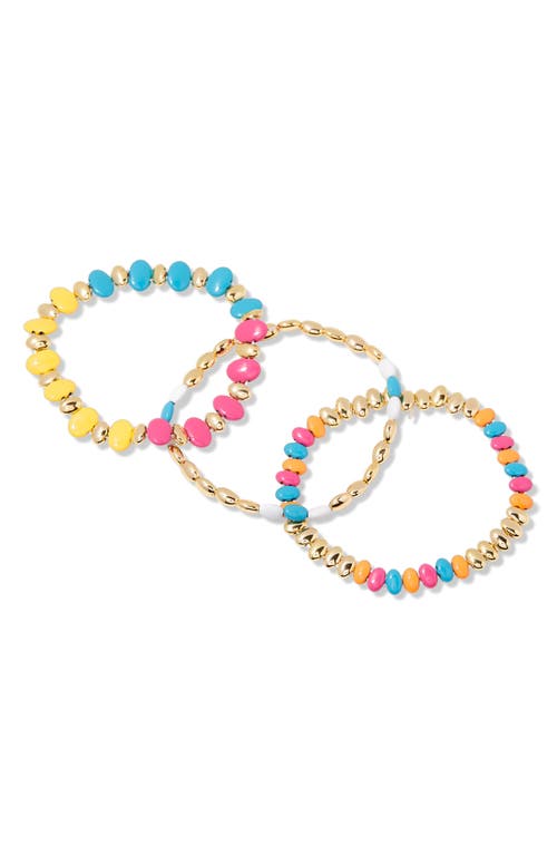 Brook & York Brook And York Monterey Set Of 3 Beaded Bracelets In Gold/ Multi