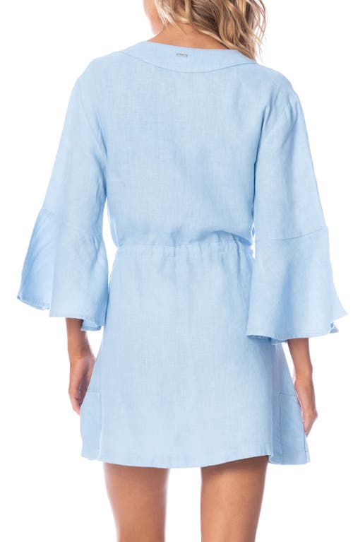 Shop Maaji Stone Blue Joy Linen Cover-up Dress