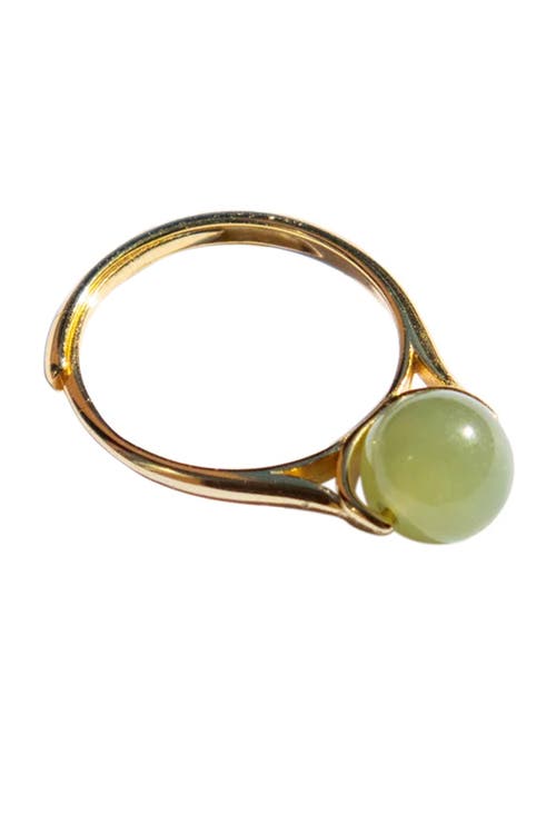 Seree Women's Equinox Green Bead Jade Ring In Light Green