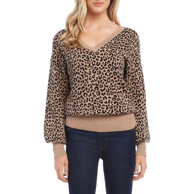 Karen Kane Blouson Sleeve Sweater, Brown