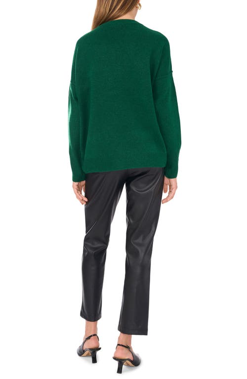 Shop Vince Camuto Exposed Seam Crewneck Sweater In Alpine Green