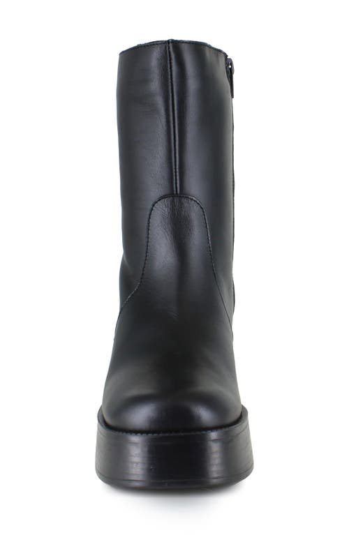 Ziginy Birgit Platform Bootie In Black Leather