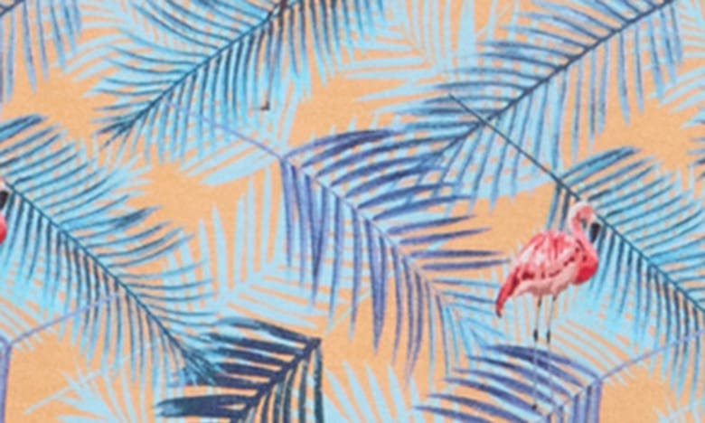 Bugatchi Flamingo Palm Short Sleeve Button-up Camp Shirt In Jaffa