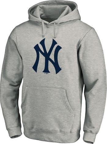 Men's Fanatics Branded Heather Gray New York Yankees Official Logo Pullover  Hoodie
