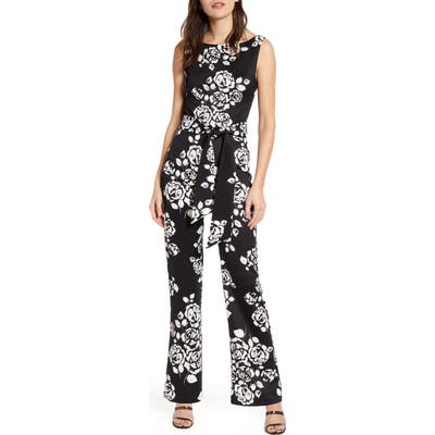 Sentimental Ny Floral Sleeveless Jumpsuit, Black