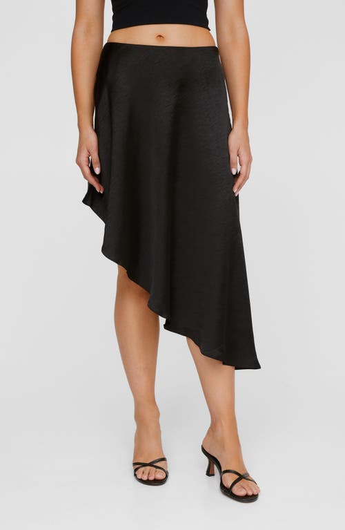 NASTY GAL NASTY GAL ASYMMETRIC HAMMERED SATIN SKIRT 