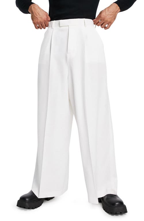 ASOS DESIGN Wide Leg Trousers in White