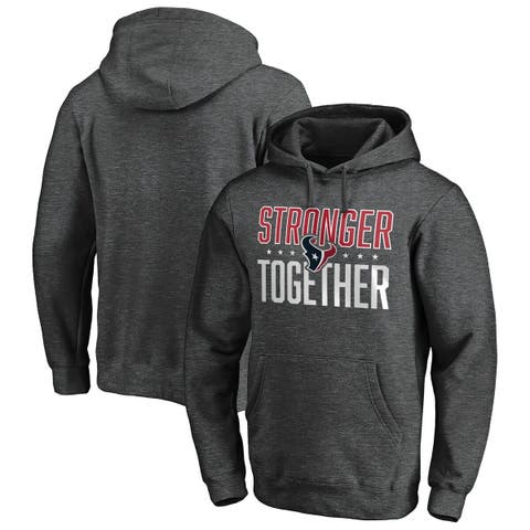 Fans Edge Migration Women's Heather Gray Houston Texans Stronger Together Crossover Neck Pullover Hoodie Size: Large