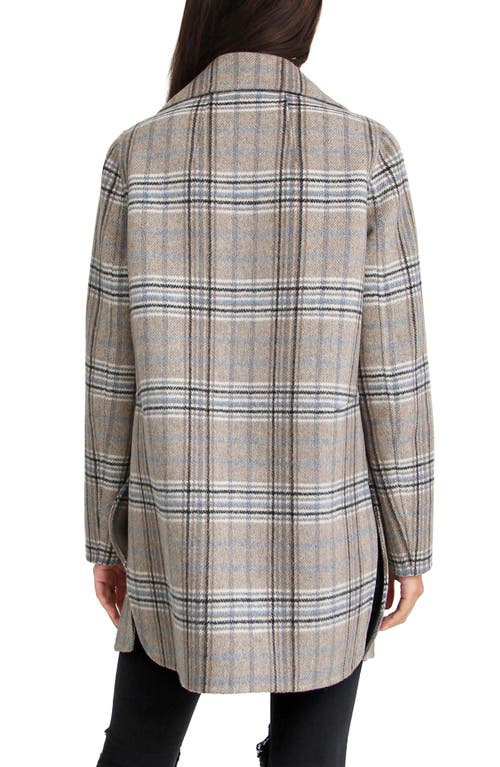 Shop Belle & Bloom Ex-boyfriend Plaid Wool Blend Coat In Ex-bf Plaid Oat