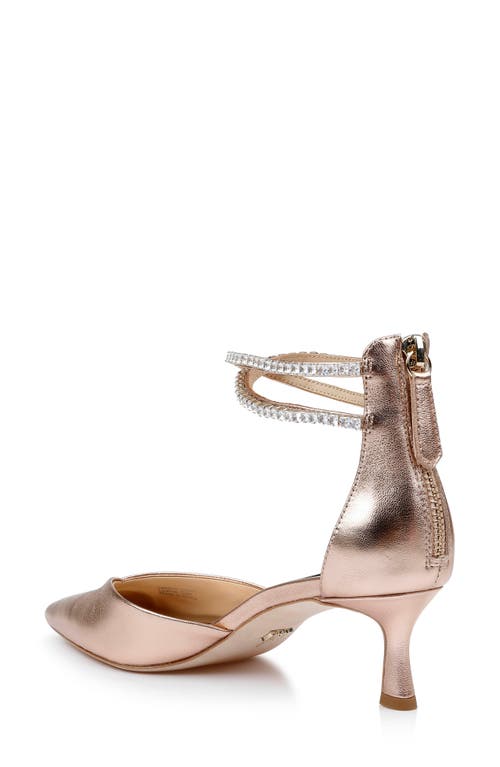 Badgley Mischka Lilibeth Ankle Strap Pointed Toe Pump In Champagne
