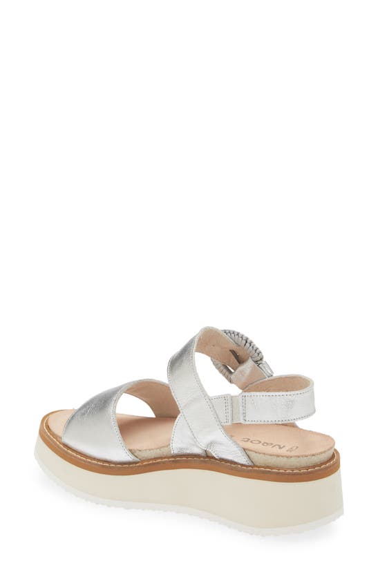 Naot Crepe Platform Sandal In Soft Silver Leather