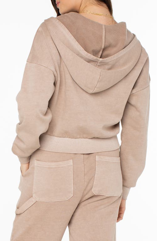 Shop Roxy Sahara Vibes Crop Hoodie In Warm Taupe