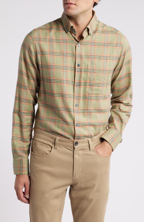 Scott Barber Bold Plaid Lightweight Flannel Button-down Shirt In Sage