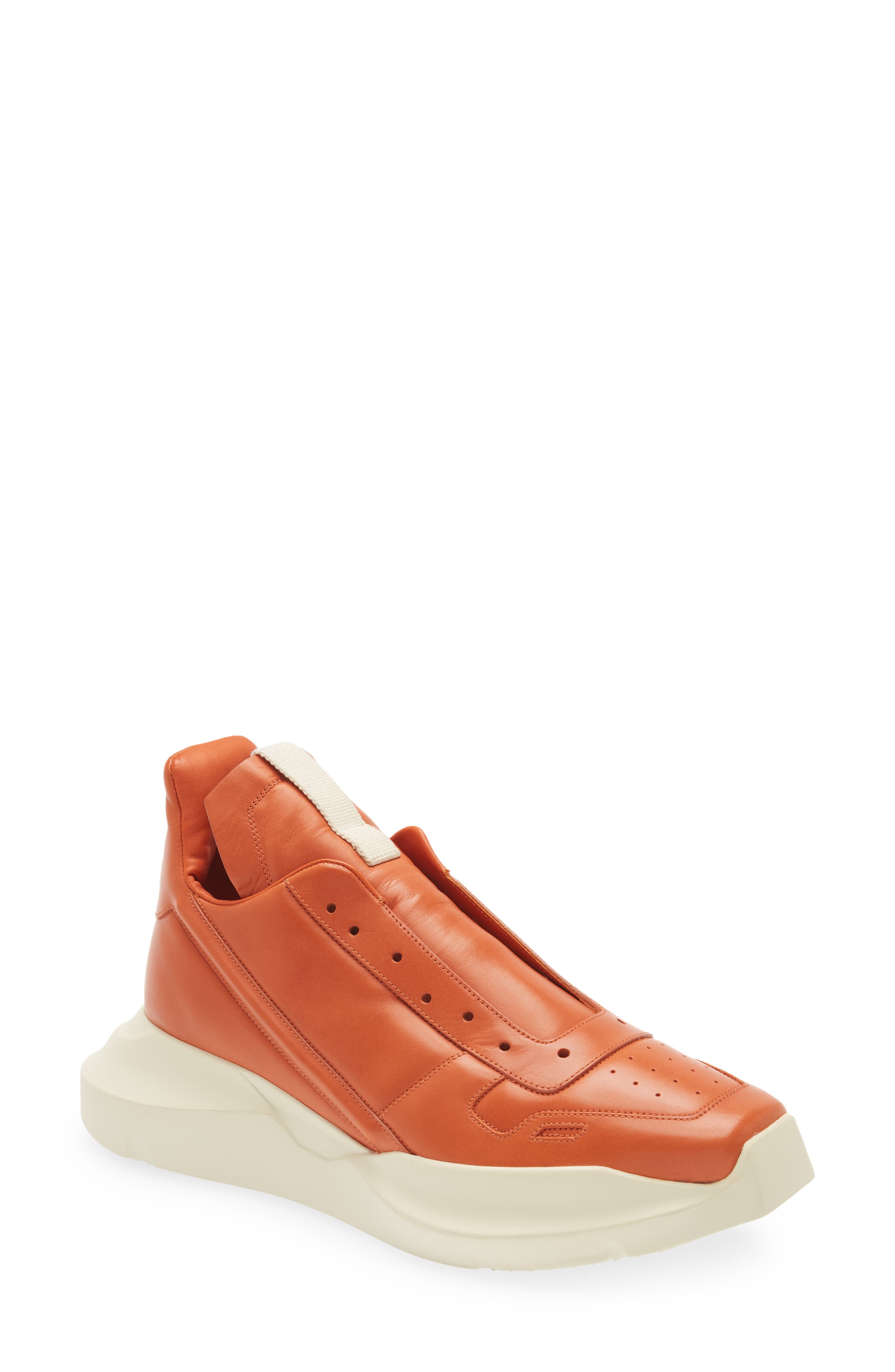 orange designer sneakers