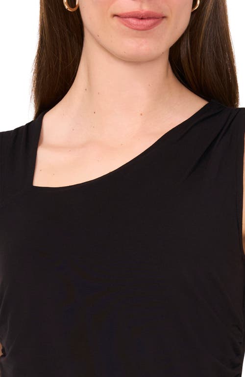 Shop Halogenr Halogen(r) Ruched Asymmetric Tank Top In Rich Black